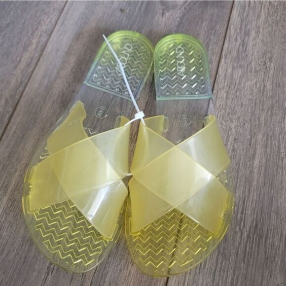 New ABOUND JESSAH SLIDE SANDAL Yellow Sunset slip on Jelly size 6 - Picture 2 of 3